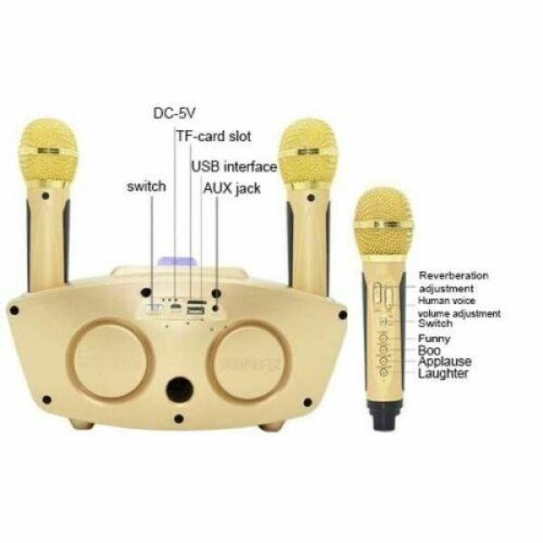SDRD Owl Wireless Bluetooth Speaker With 2 Microphones Home Karaoke sd-306 SDRD Owl Wireless Bluetooth Speaker With 2 Microphones Home Karaoke sd-306